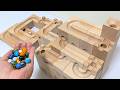 Marble Run ASMR☆Wooden Cuboro Long Course with Cascading Drops