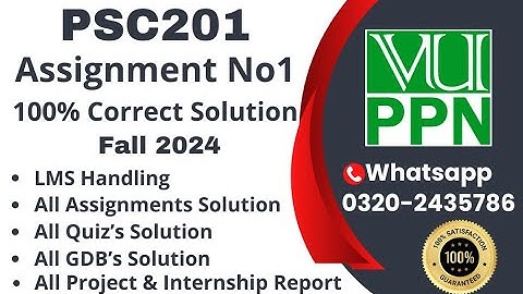 PSC201 Assignment 1 100% Correct Solution Fall 2024 PSC201 Assignment 1 Solution 2024 #psc201