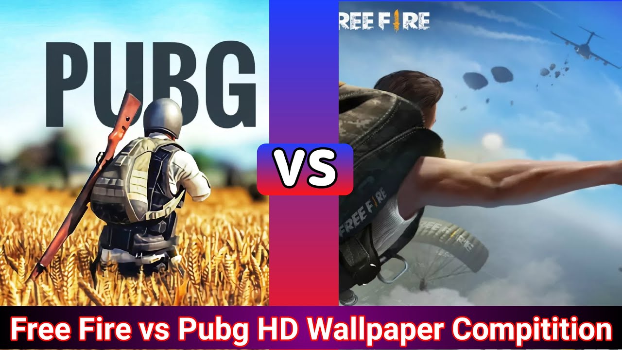  Pubg  vs  free  fire  Full hd  wallpaper  compitition free  