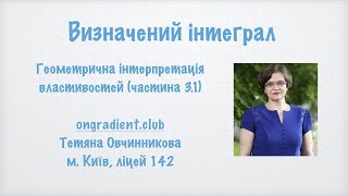 Визначений інтеграл. Геометрична інтерпретація властивостей (частина 3.1)