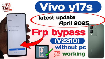 Vivo y17s frp bypass without pc 2025 letest patach || v3210 frp bypass|| y17s removed google account