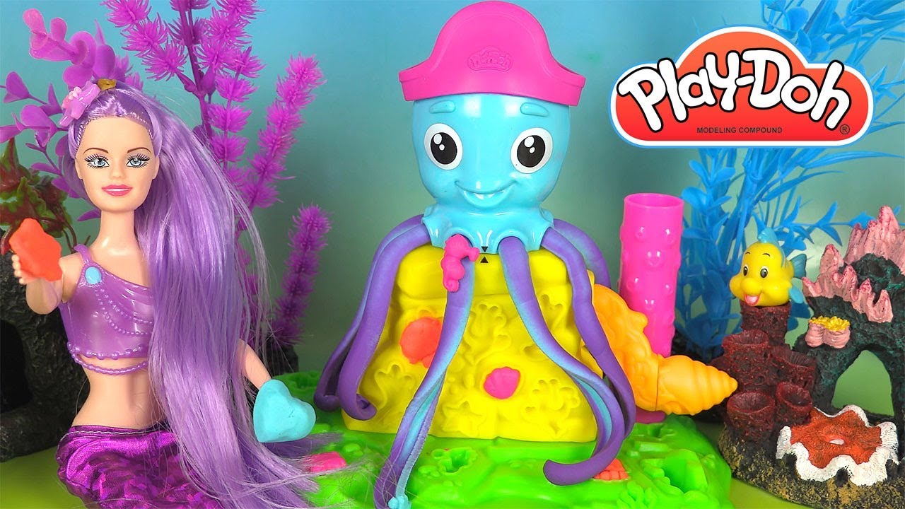 Dessin Animé En Pate à Modeler Pâte à Modeler Play Doh Poulpo la Pieuvre et Princesse Ariel - YouTube