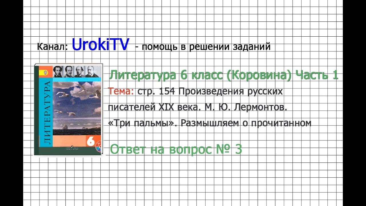Вопрос №3 Лермонтов.Три Пальмы.Размышляем О Прочитанном.