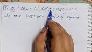 Solve (x^2-y^2-z^2)p+2xyq=2xz bu using Lagrange 's method