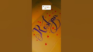 Roshan❤️ Name calligraphy ✍️#namerequestedcalligrapgy #blackletter#nfcalligraphy