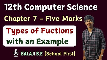 Different Types of functions in Tamil | 12th Computer science | Python | Chap 7 | Imp five mark