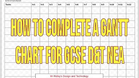 GCSE D&T NEA walkthrough development Gantt Chart
