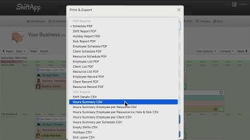 ShiftApp Employee Scheudling Managers Print and Export