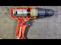 Making Battery Powered Drill Machine,Screwdriver From Scrap 220v Drill Machine