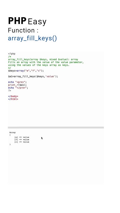 array_fill_keys php function - YouTube