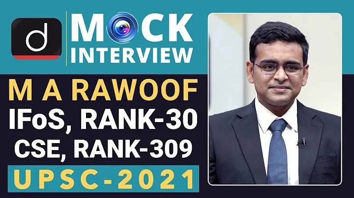 IFos Topper M A Rawoof, Rank - 30 (UPSC IFoS 2021) | Mock Interview | Drishti IAS English