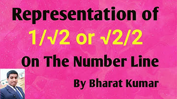 Represent 1/√2 or √2/2 on the number line. Represent 1 by root 2 on number line By- Bharat Kumar