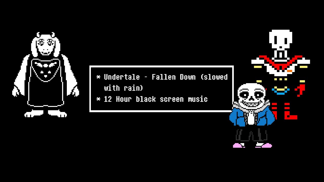 Undertale Fallen Down (slowed) Black Screen and Rain for 12 hours (subscriber request)