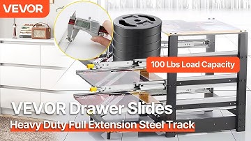 VEVOR Drawer Slides | Heavy Duty Full Extension Steel Track, 100 Lbs Load Capacity