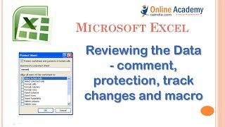 Reviewing the Data   comment, protection, track changes and macro