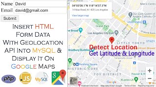 Insert Form Data With Geolocation API In MySQL & Display It On Google Maps | Get Location JavaScript screenshot 4