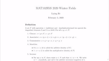 MAT102 2020 Winter fields Part 1