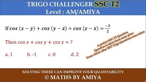 Trigonometry Challenger - A perfect Question for all exam : Maths By Amiya