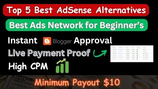 Top 5 Best Ad Networks for Beginners | Best AdSense Alternatives with Live Payment Proof