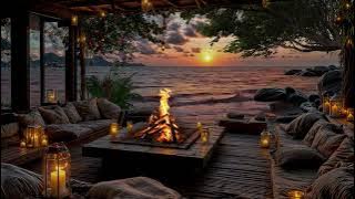 Golden Sunset by the Sea 🌅🔥 | Gentle Nature Sounds for Relaxing & Unwinding