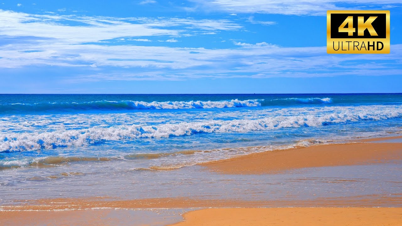 🌊 Ocean Waves Sounds for Deep Sleep: Pink Noise Sleep & Relaxing ASMR | 4K Beach Sounds