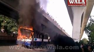 RTC bus on fire at Patny circle Secunderabad