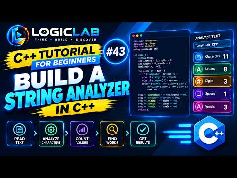 C++ Tutorial for Beginners #43 — Build a String Analyzer | Learn C++