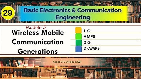 M5 L3 | Wireless Communication Generations 1G AMPS and 2 G | Basic Electronics and commn VTU