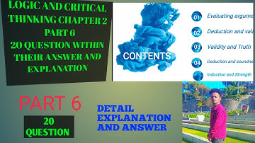 Logic and Critical Thinking Chapter 2 part 6 (20 Questions +2Bonus within Detail explanation #fresh