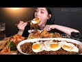 SUB)짜파게티 먹방 파김치 겉절이 군만두 꿀조합 리얼사운드 jjapagetti mukbang asmr eating show 炸酱方便面 fried eggs 目玉焼き