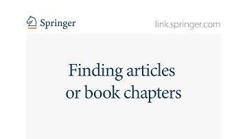 SpringerLink Tutorial 02 Finding Journal Articles or Book Chapters (French subtitles)