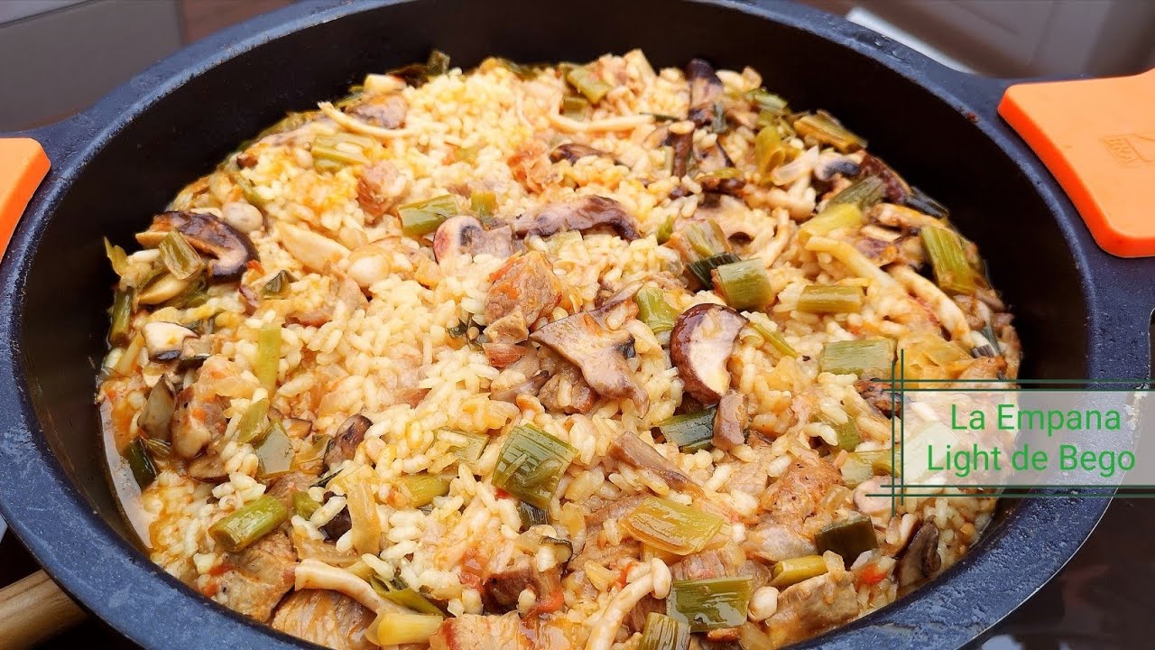 Arroz Meloso con Secreto Iberico y Setas. Receta Fácil y Rápida de Arroz