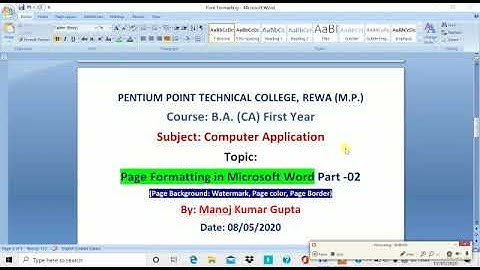 Online class on formatting in MS Word by manoj gupta PPTC Rewa