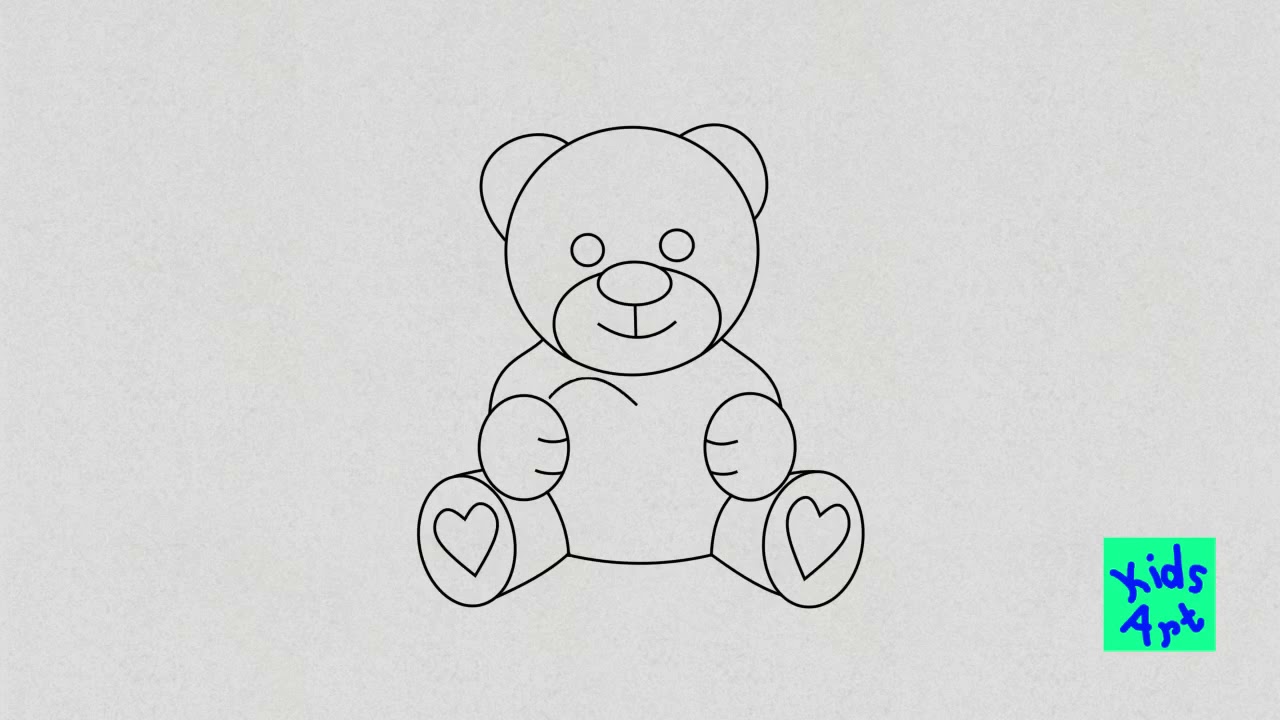 How To Draw A Teddy Bear Holding A Heart - YouTube