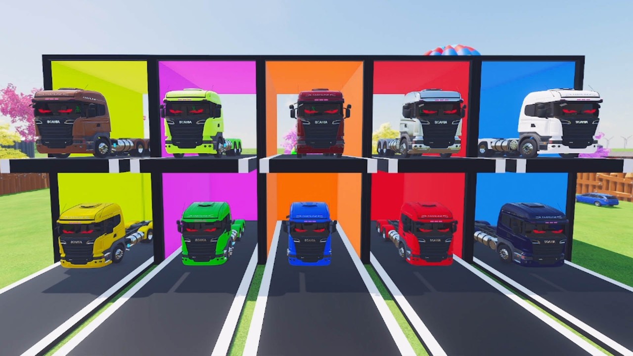 TRANSPORTING TRUCK, BACKHOE LOADER TO GARAGE   FS22