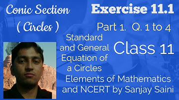 [PDF] Conic Section | Circles | Exercise 11.1 | Class 11 | Q.1 to 4| Elements of Mathematics & NCERT