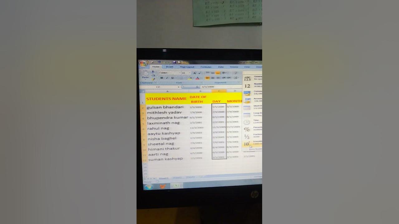 Excel tricks day formula in excel shorts viralshort ytshorts 