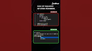 Junior Vs Senior Python Developer | Sum of Squares of Even Numbers | Intellipaat #Python #Shorts