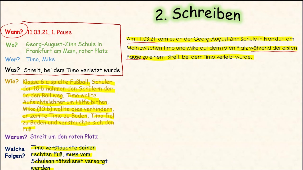 Mitmachvideo - Unfallbericht Schritt für Schritt schreiben - Deutsch 6