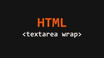 Textarea Wrap Attribute HTML Example
