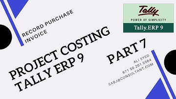 Project Costing in Tally ERP 9 - Record Purchase Invoice Against PO/LPO Issued to Supplier Part 7