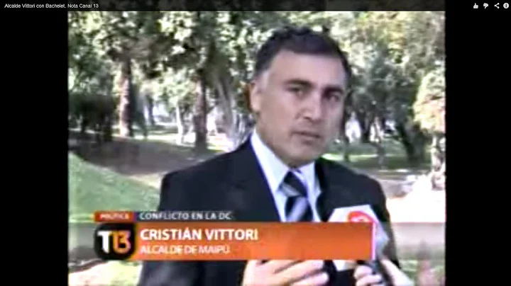 Alcalde Vittori con Bachelet. Nota Canal 13