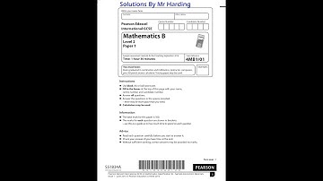 Edexcel - iGCSE - Mathematics B - Sample Paper 1 - Solutions By Mr Harding