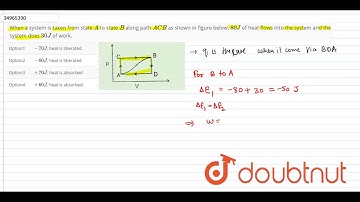 When a system is taken from state `A` to state `B` along path `ACB` as shown in figure