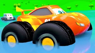 Cars Cartoons McQueen, Mack, Fire Truck, Excavator, Police Car, Garbage Truck & more Color Vehicles