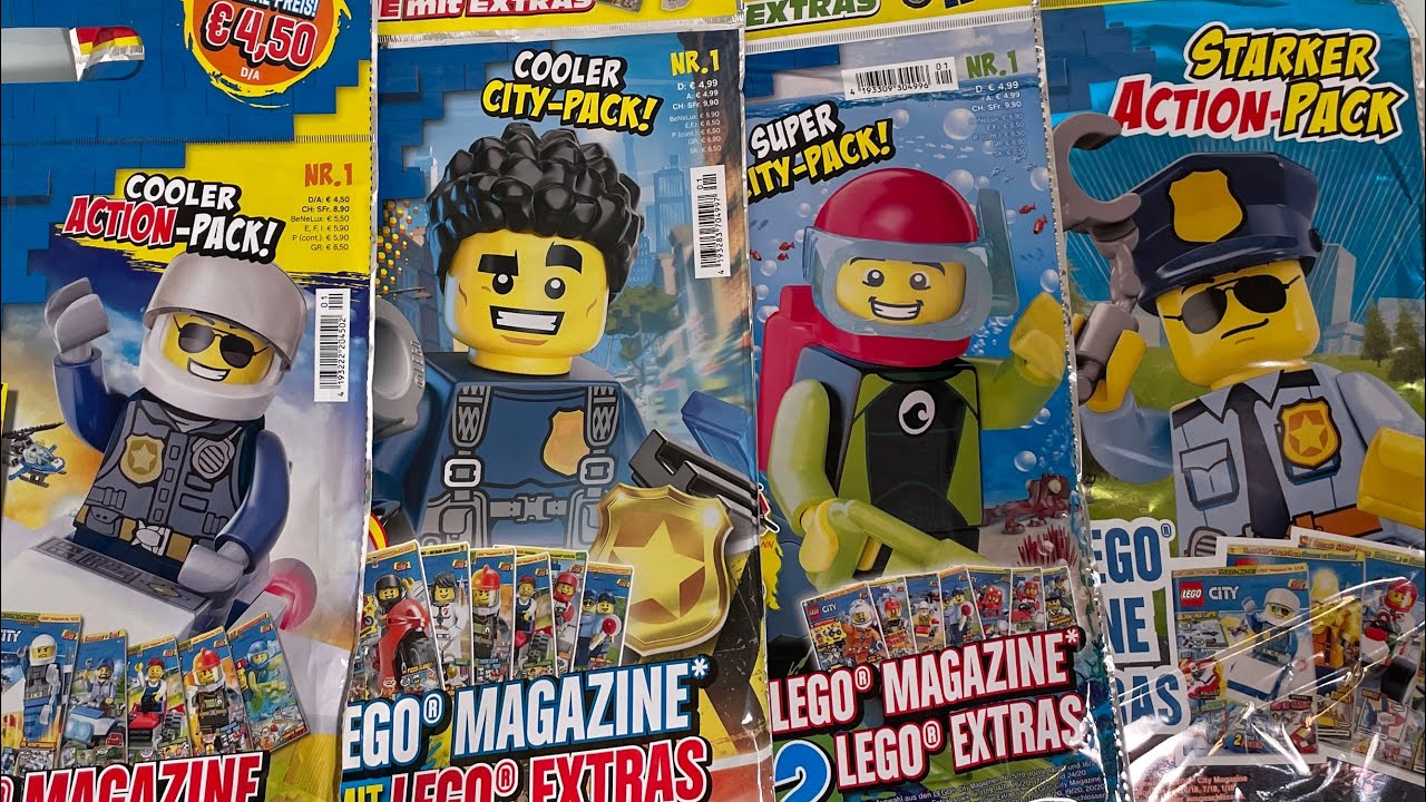 Lego CITY Wundertüte Starter Action Pack 2 Magazine mit Lego Extras ungeöffnet 