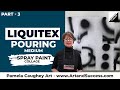 165  pamela caughey  pt 3 liquitex pouring medium   collagerice paperspray paint diptych