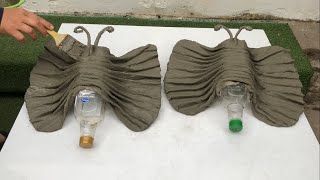 Plastic Bottle Recycling Ideas  Old Fabric Cement  Create Beautiful Butterfly Flower Pots At Home