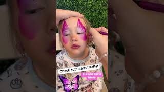 Barbie Inspired Butterfly Face Painting! #Barbie #Shorts #Barbiethemovie #Facepaint #Facepainting