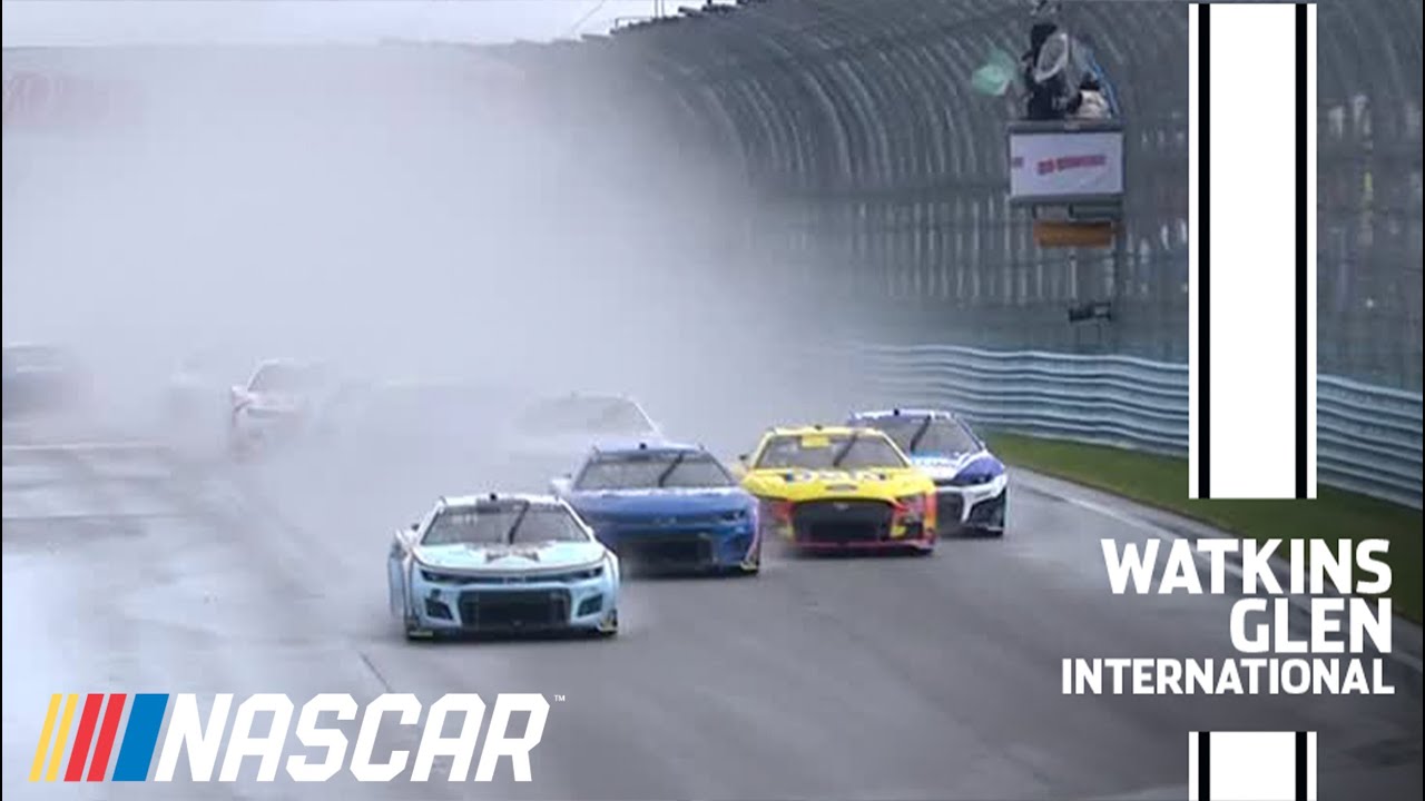 Racing in the rain Watch the first lap from a wet Watkins Glen NASCAR